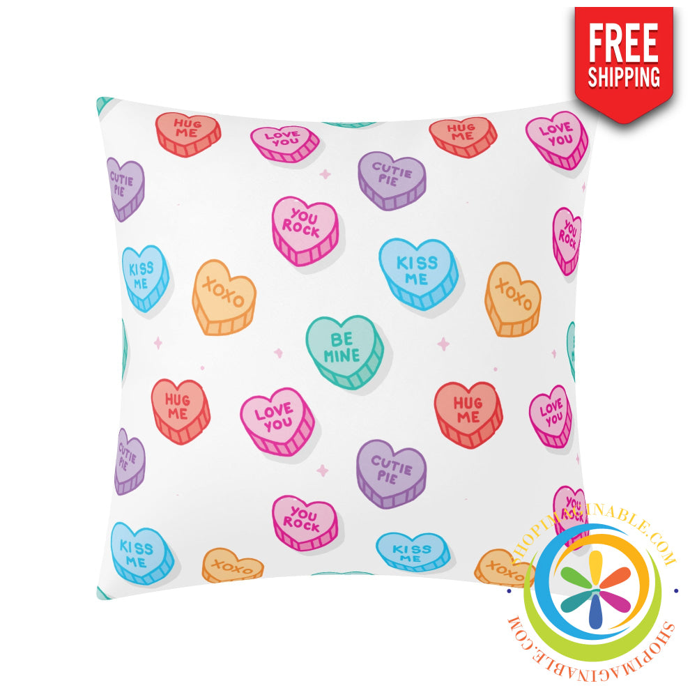 Candy Hearts Pillow Cover