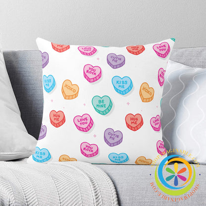 Candy Hearts Pillow Cover