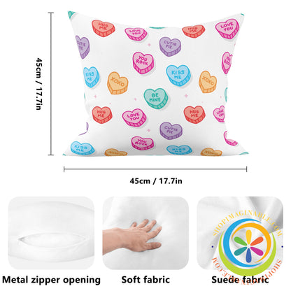 Candy Hearts Pillow Cover