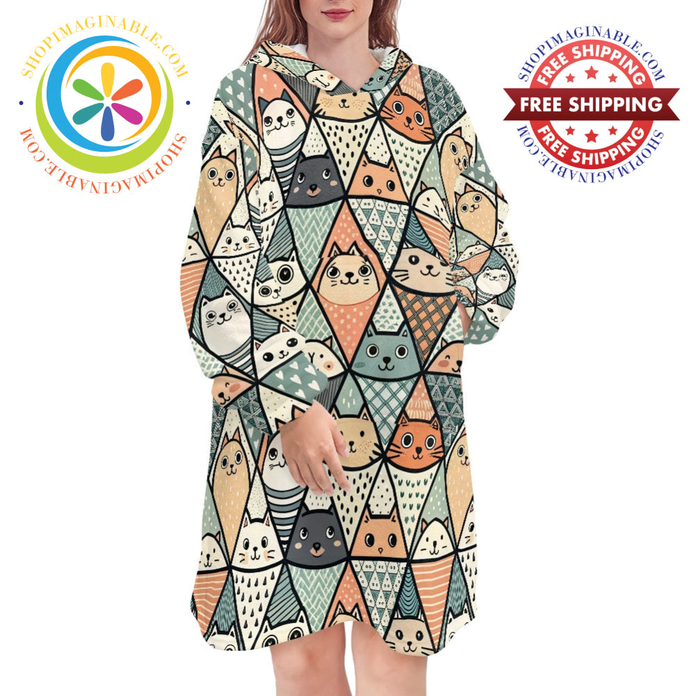 Cat Lover’s - Blanket Hoodie white / ONESIZE