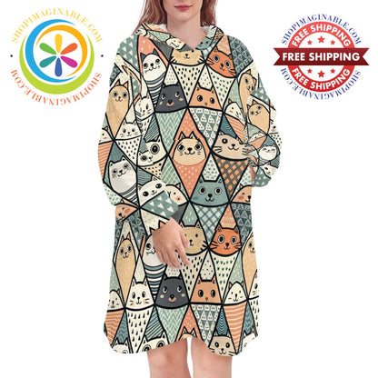 Cat Lover’s - Blanket Hoodie white / ONESIZE