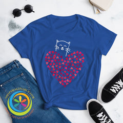 Cat Lovers Hearts & Kitty Ladies T-Shirt T-Shirt