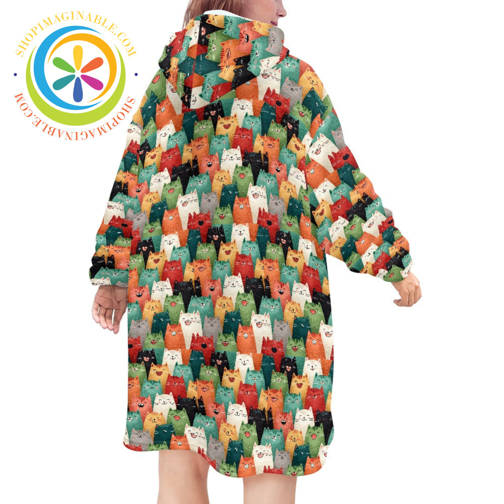 Cats Cats & Cats - Blanket Hoodie white / ONESIZE