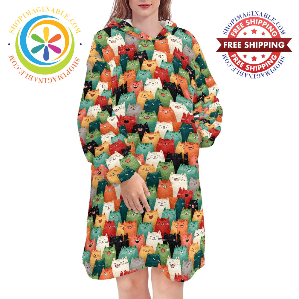 Cats Cats & Cats - Blanket Hoodie white / ONESIZE