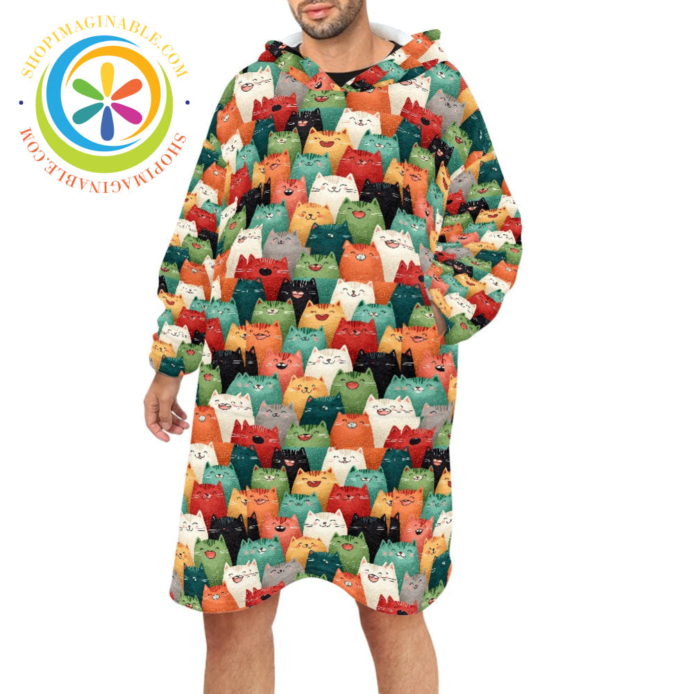 Cats Cats & Cats - Blanket Hoodie white / ONESIZE