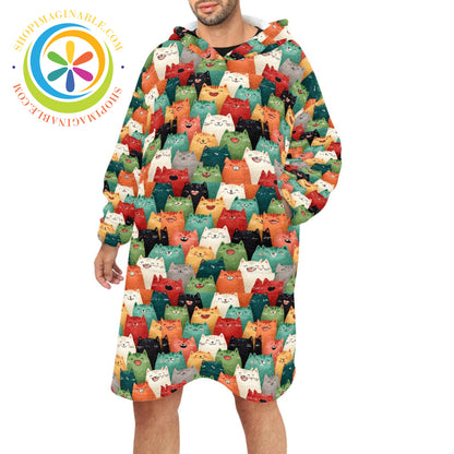 Cats Cats & Cats - Blanket Hoodie white / ONESIZE