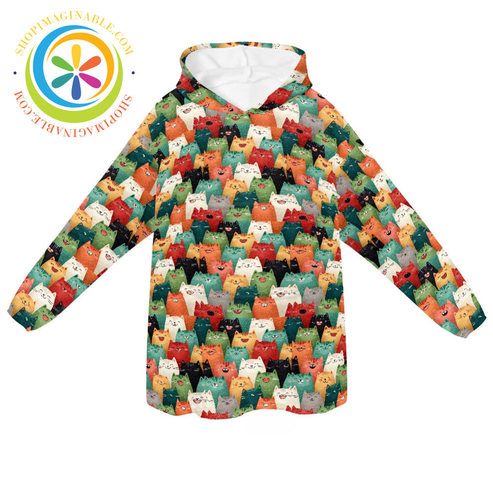 Cats Cats & Cats - Blanket Hoodie white / ONESIZE