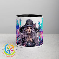 Celestial Enchanting Witch Mug With Color Inside Black / 11Oz Home Decor