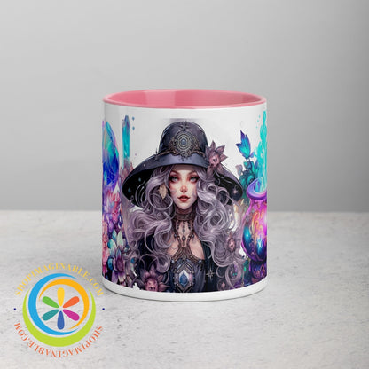 Celestial Enchanting Witch Mug With Color Inside Pink / 11Oz Home Decor