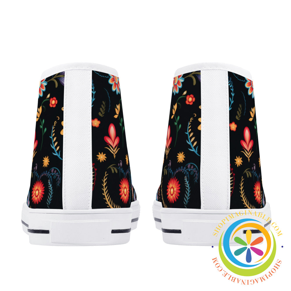 Cherished Blooms Ladies High Top Canvas Shoes