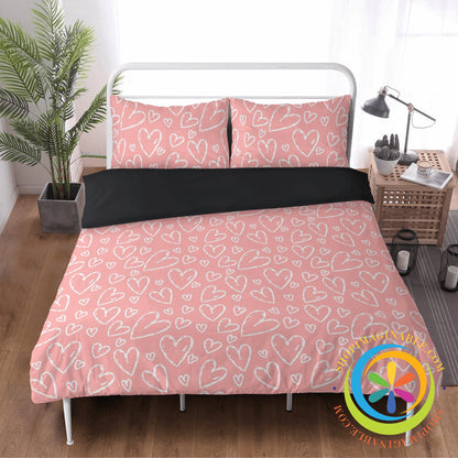 Chic Pretty in Pink Hearts Bedding Set-ShopImaginable.com