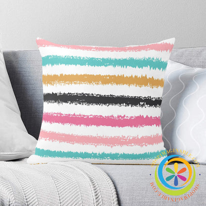 Chic Rainbow Striped Pillow Cover