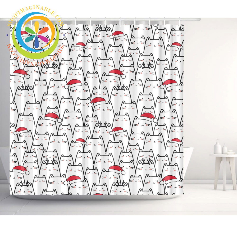 Christmas Cats Shower Curtain