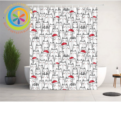 Christmas Cats Shower Curtain