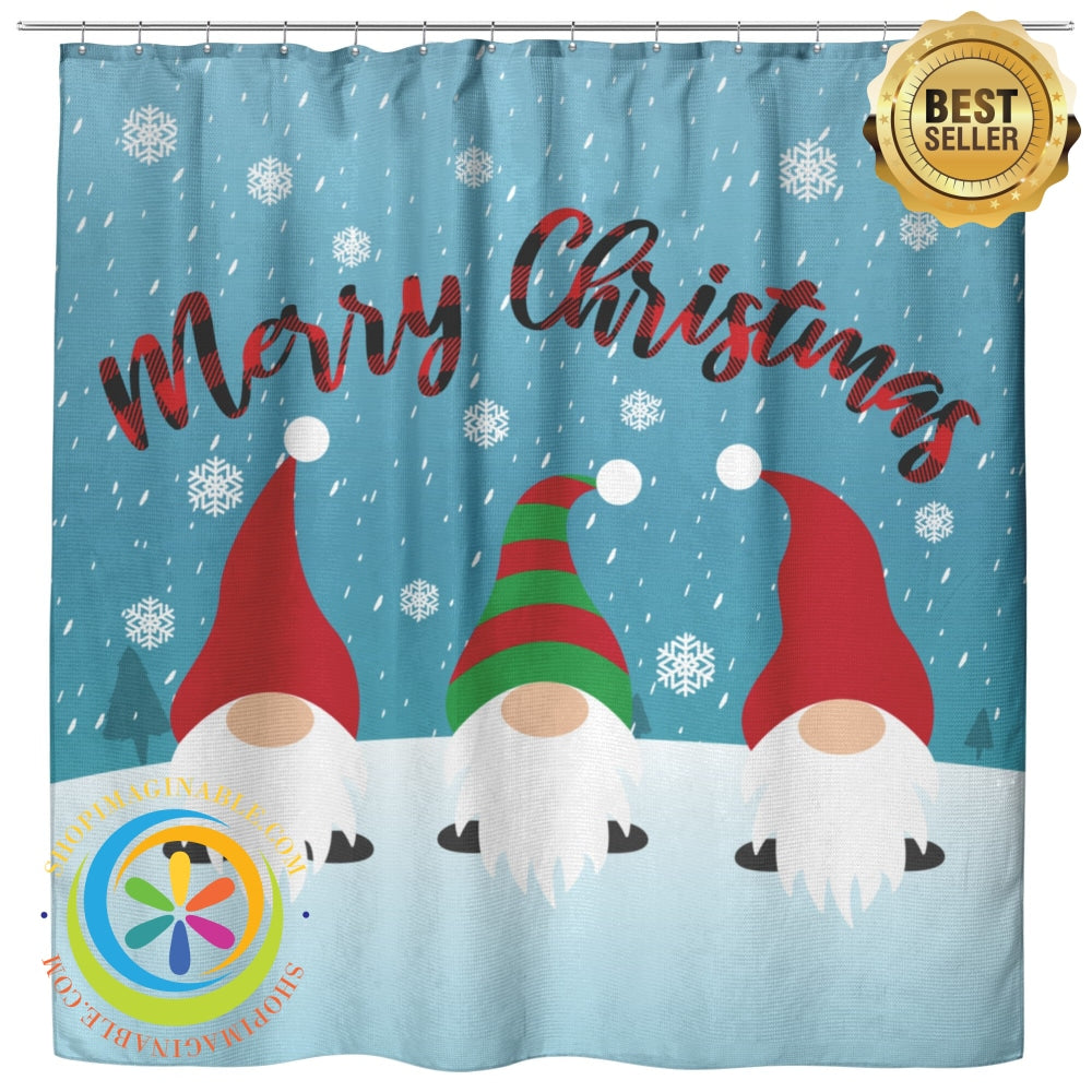 Christmas Gnomes Oxford Shower Curtain Home Goods