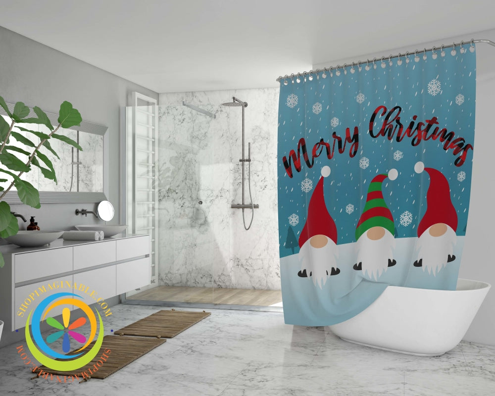 Christmas Gnomes Oxford Shower Curtain Home Goods