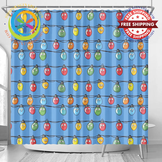 Christmas Lights Shower Curtain