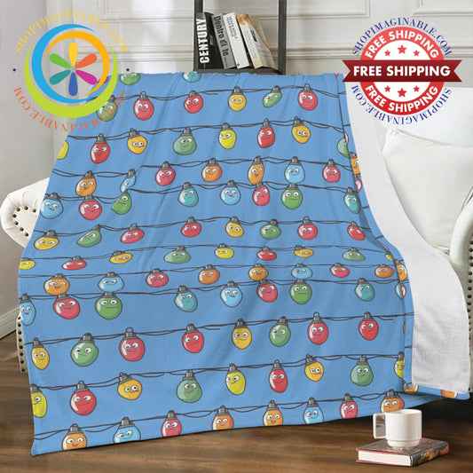 Christmas Lights Soft Premium Fleece Blanket