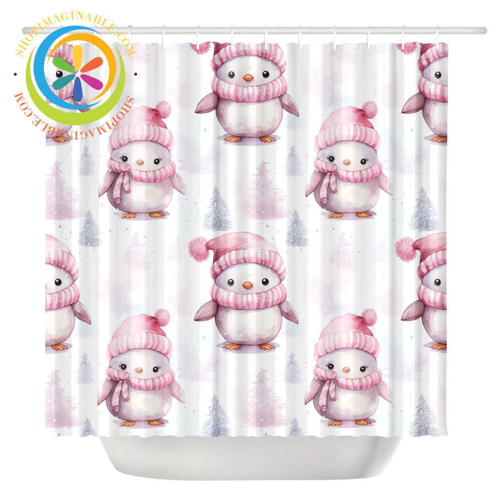 Christmas Penguins Shower Curtain