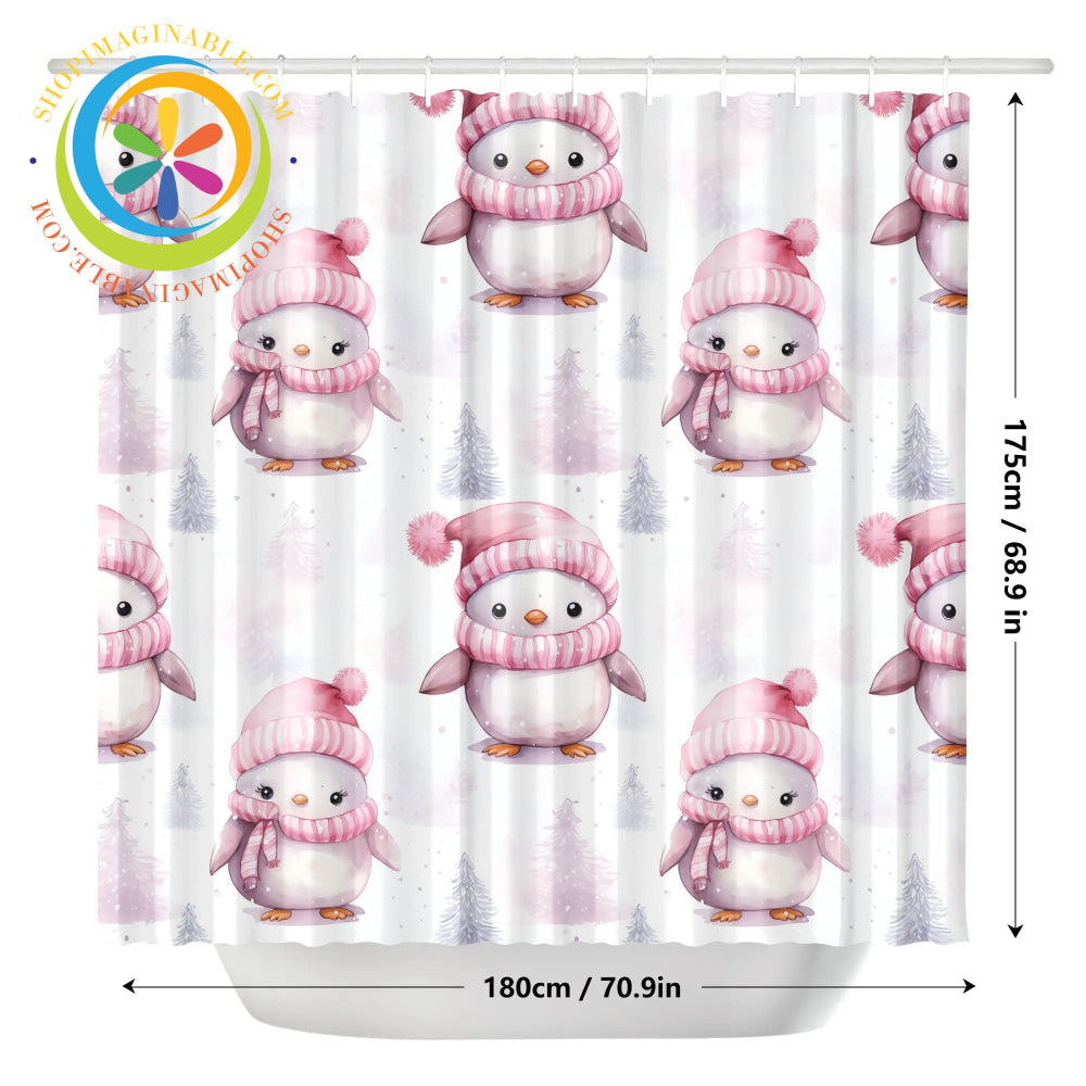 Christmas Penguins Shower Curtain