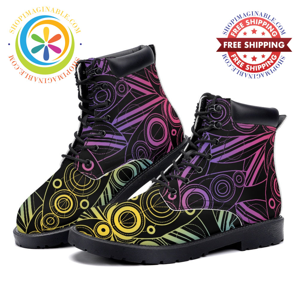 Colored Lotus - Leather Martin Boots white / 36