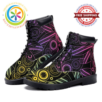 Colored Lotus - Leather Martin Boots white / 36