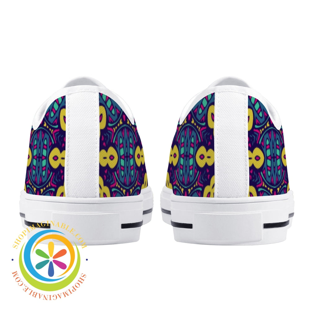Colorful Abstract Ladies Low Top Canvas Shoes