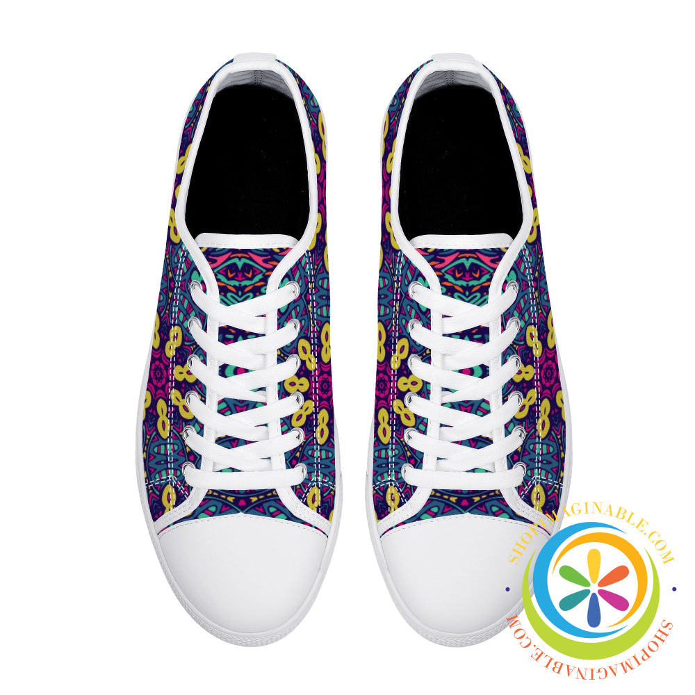 Colorful Abstract Ladies Low Top Canvas Shoes