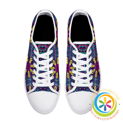 Colorful Abstract Ladies Low Top Canvas Shoes