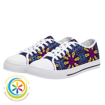 Colorful Abstract Ladies Low Top Canvas Shoes Us12 (Eu44)