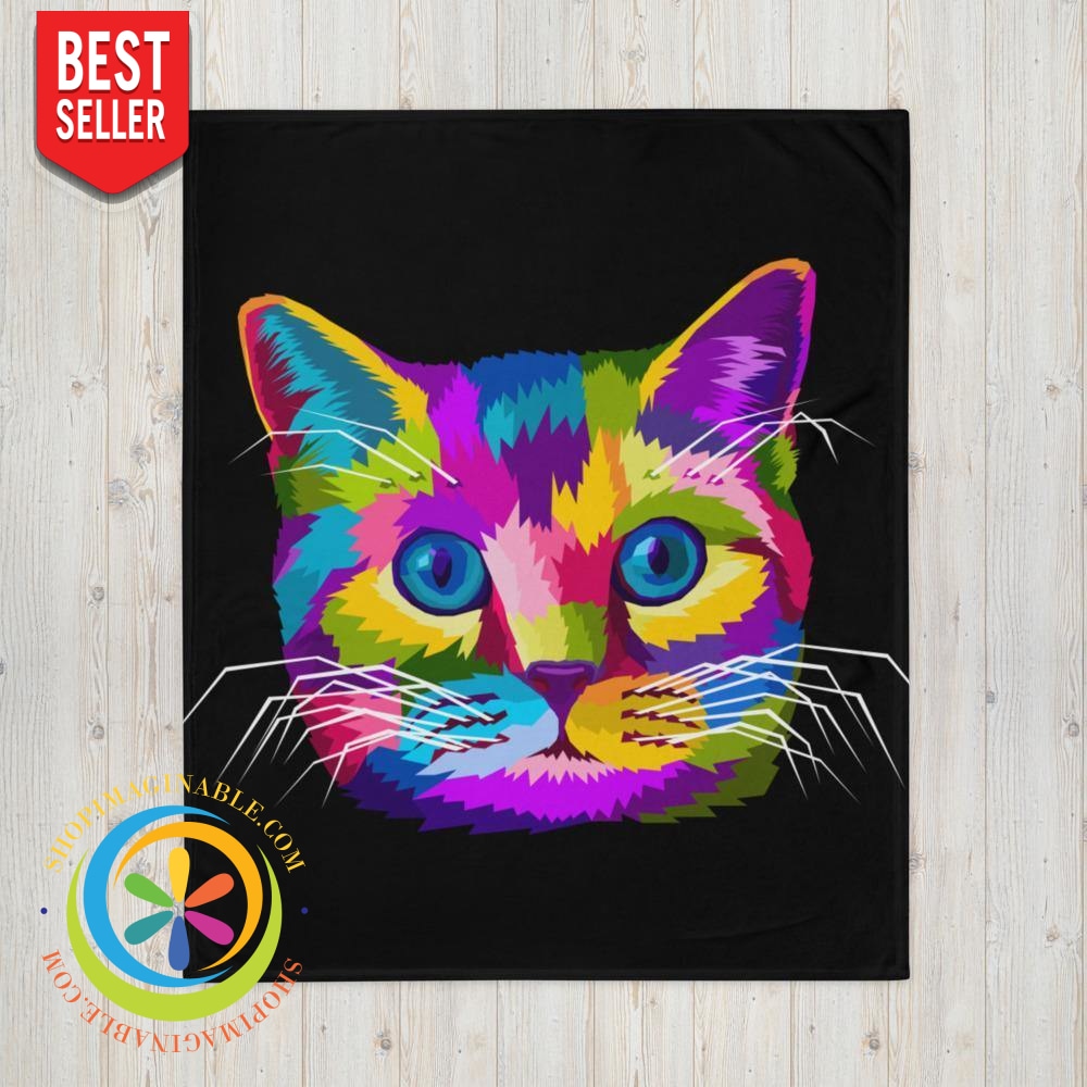 Colorful Cat Throw Blanket-ShopImaginable.com