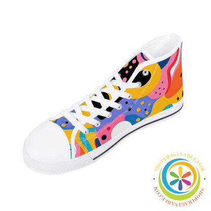 Colorful Pop Art Ladies High Top Canvas Shoes