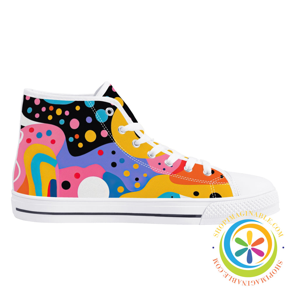 Colorful Pop Art Ladies High Top Canvas Shoes