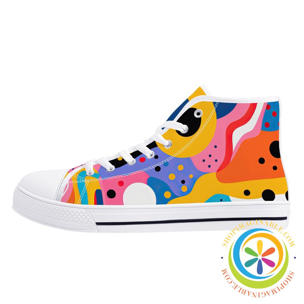 Colorful Pop Art Ladies High Top Canvas Shoes