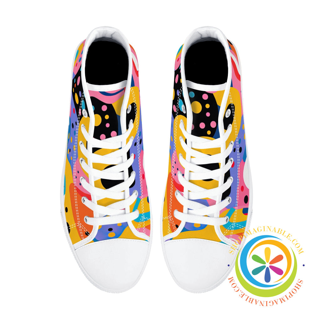 Colorful Pop Art Ladies High Top Canvas Shoes