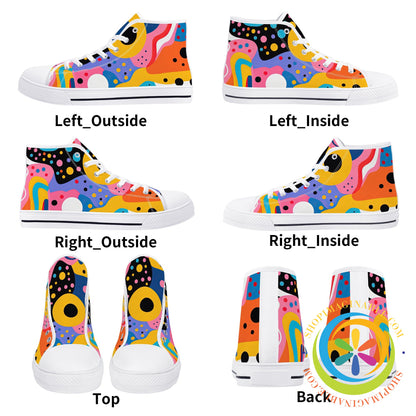 Colorful Pop Art Ladies High Top Canvas Shoes