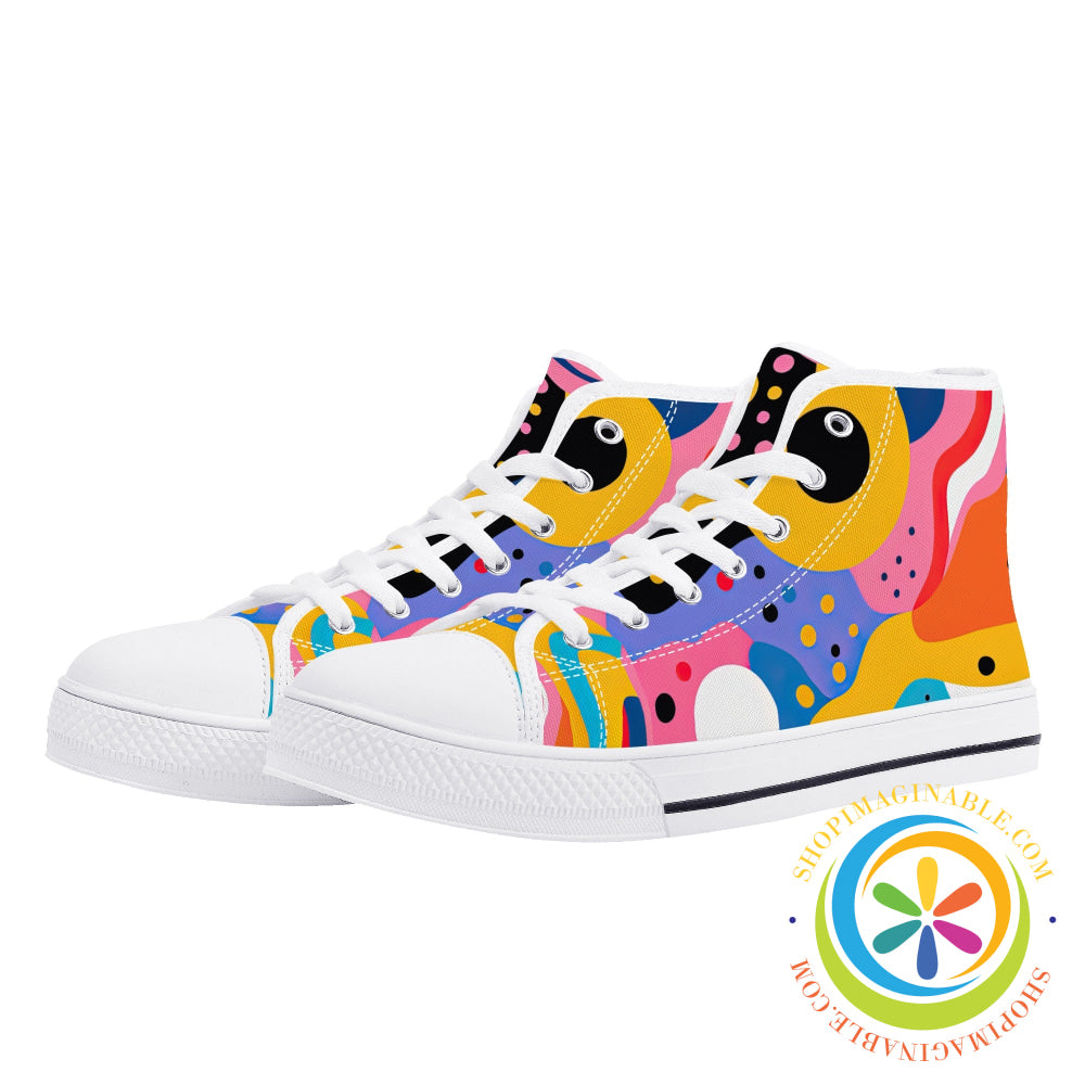 Colorful Pop Art Ladies High Top Canvas Shoes