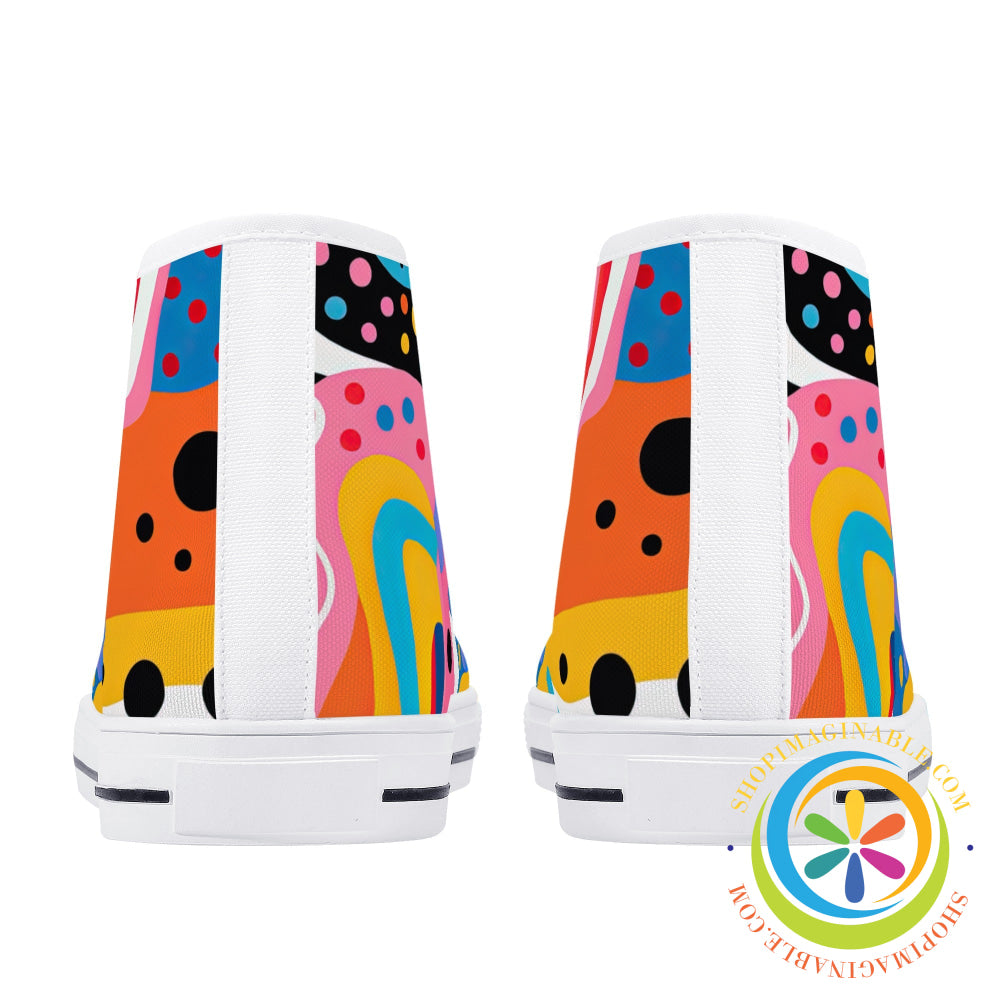 Colorful Pop Art Ladies High Top Canvas Shoes