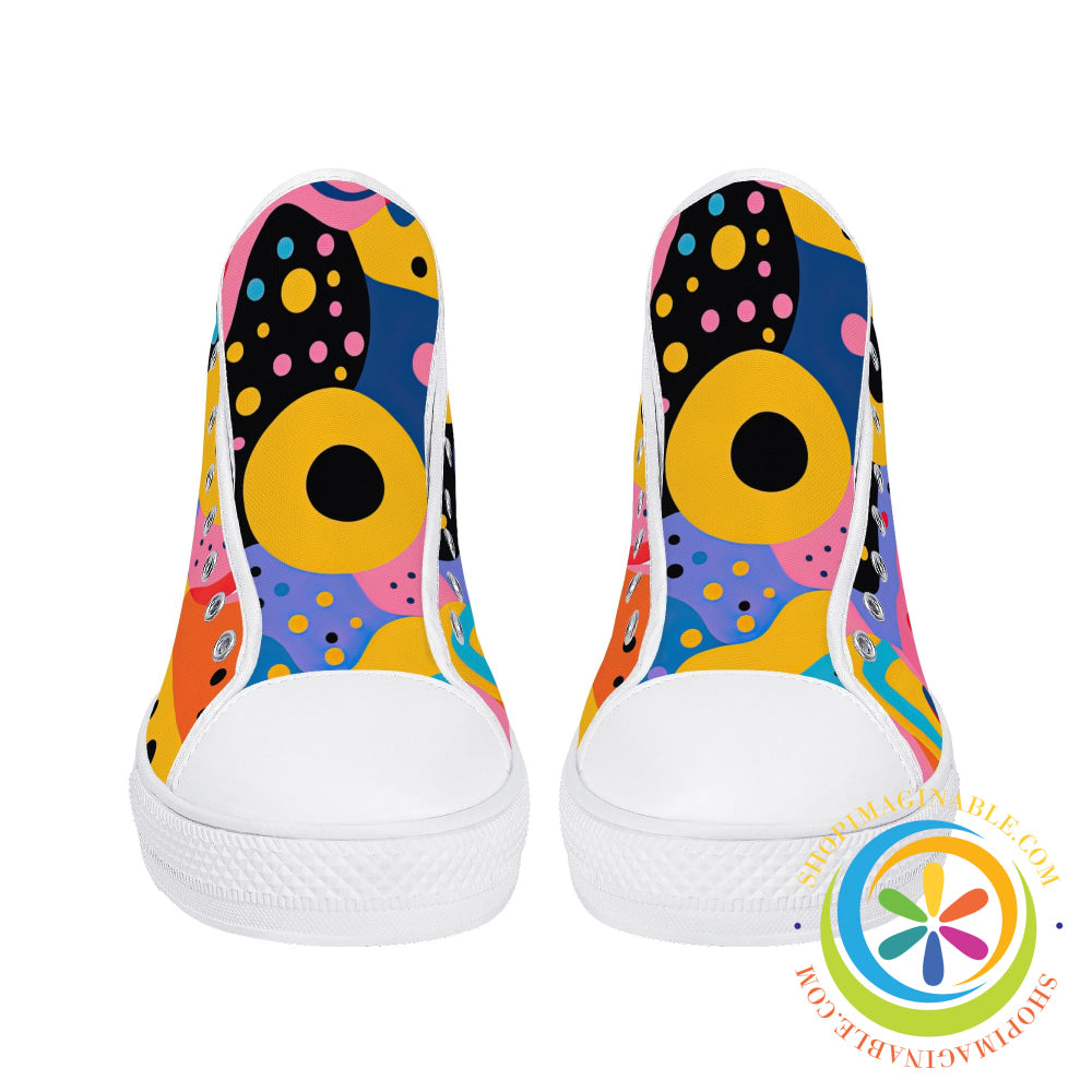 Colorful Pop Art Ladies High Top Canvas Shoes