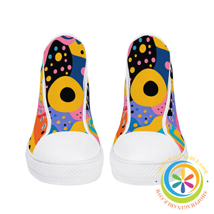 Colorful Pop Art Ladies High Top Canvas Shoes