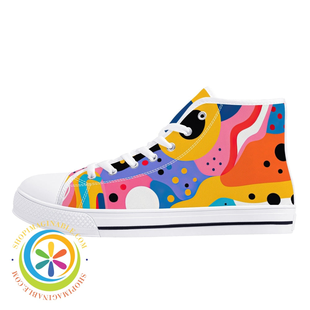 Colorful Pop Art Ladies High Top Canvas Shoes