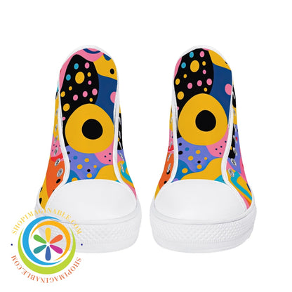 Colorful Pop Art Ladies High Top Canvas Shoes