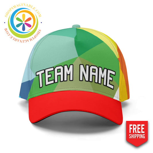 Colorful Red Abstract Baseball Hat