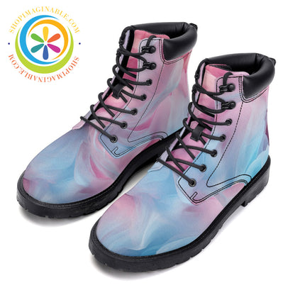 Cotton Candy - Leather Martin Boots - Unisex