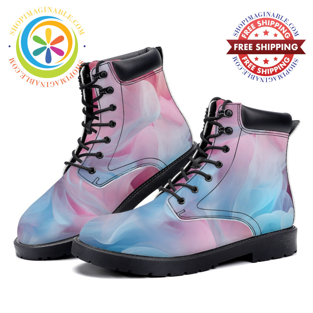 Cotton Candy - Leather Martin Boots - Unisex white / 36