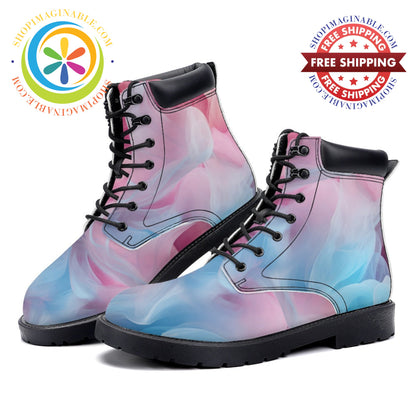 Cotton Candy - Leather Martin Boots - Unisex white / 36