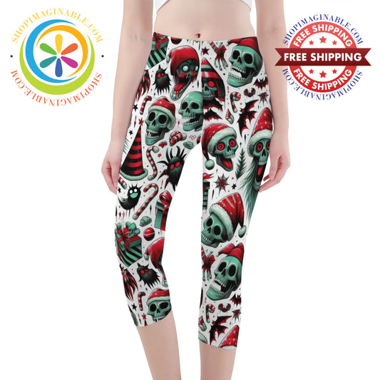 Creepy Christmas Capris Leggings Yoga Pants Xs