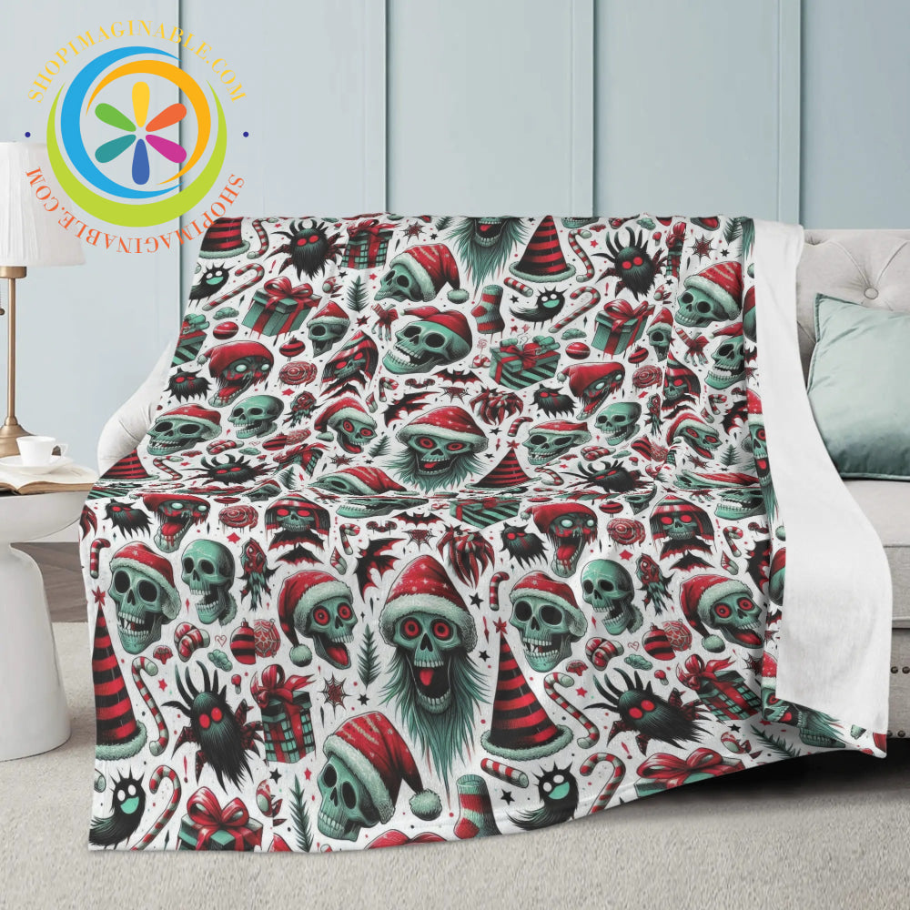 Creepy Christmas Soft Premium Fleece Blanket