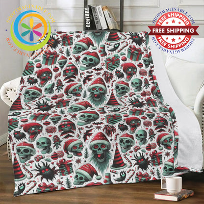 Creepy Christmas Soft Premium Fleece Blanket