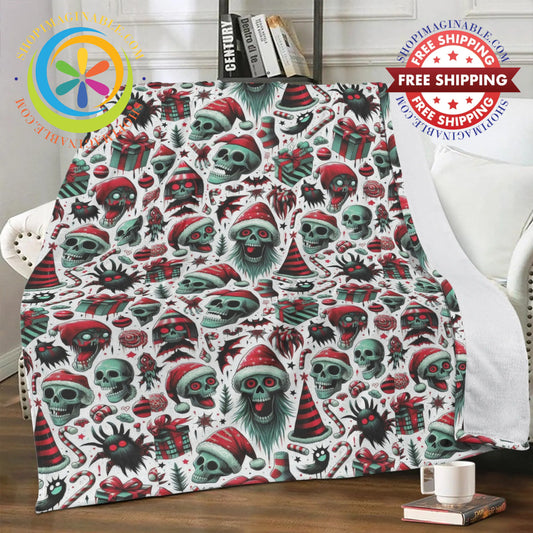 Creepy Christmas Soft Premium Fleece Blanket
